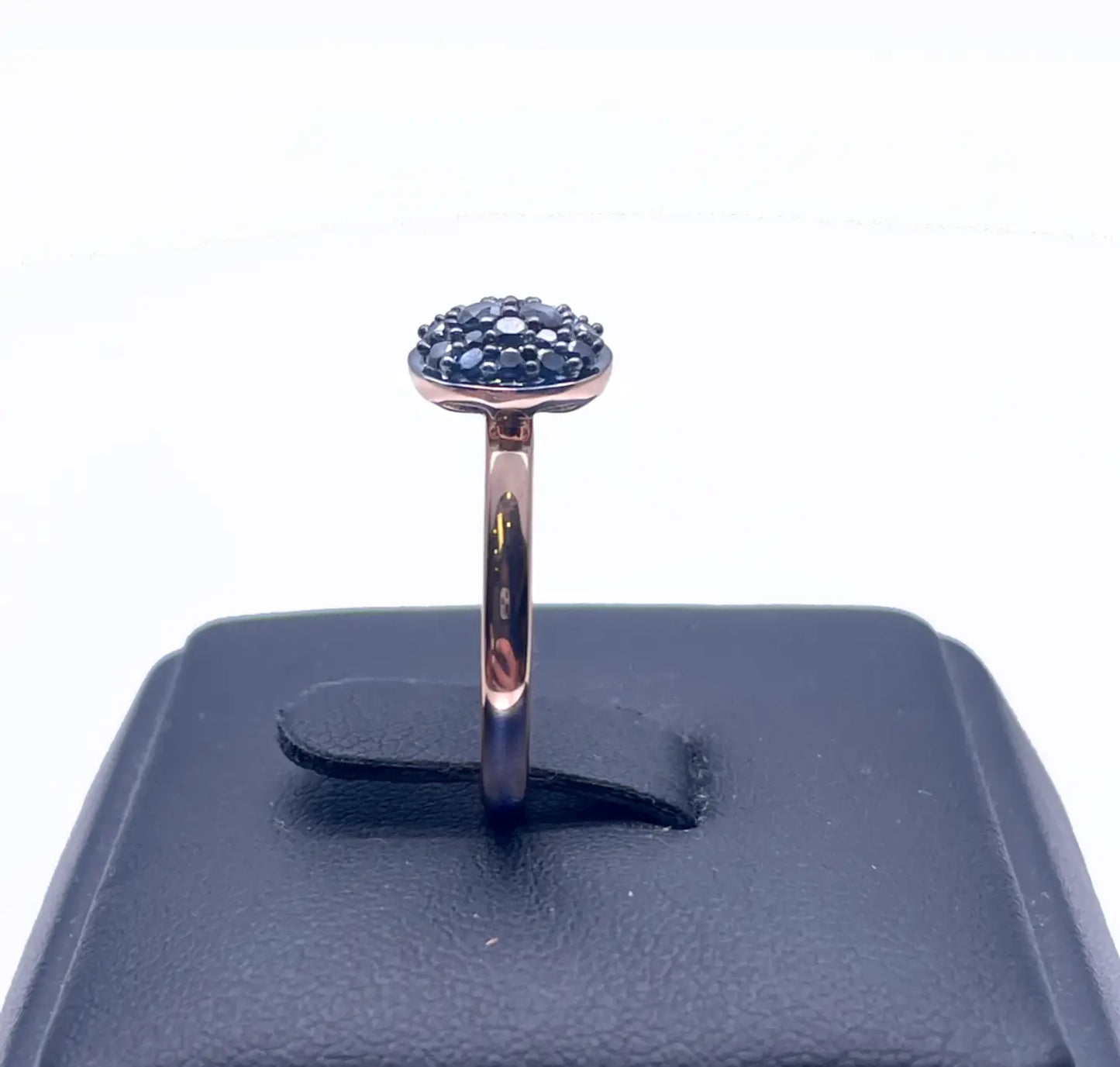 18ct Rose Gold Natural Black Diamond Cluster Ring 0.41ct  Diamond Ring