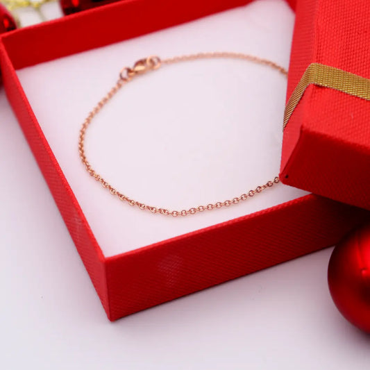 18ct Rose Gold Trace Chain Bracelet 7.5 inches Hallmarked 1.9gms 