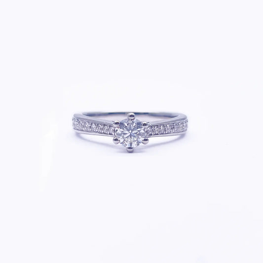 18ct White Gold 6-Claw Solitaire Natural Diamond  Engagement Ring 0.70ct 