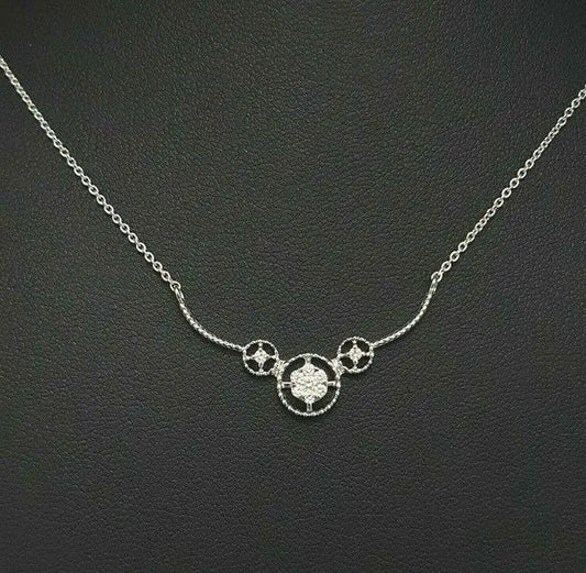 18ct White Gold Diamond  Chain Necklace 0.15cts 