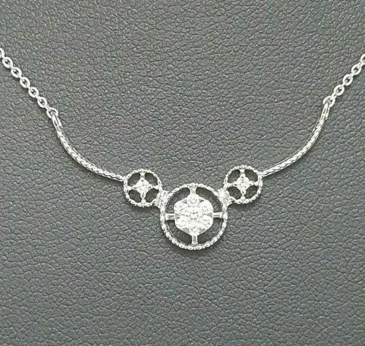 18ct White Gold Diamond  Chain Necklace 0.15cts 