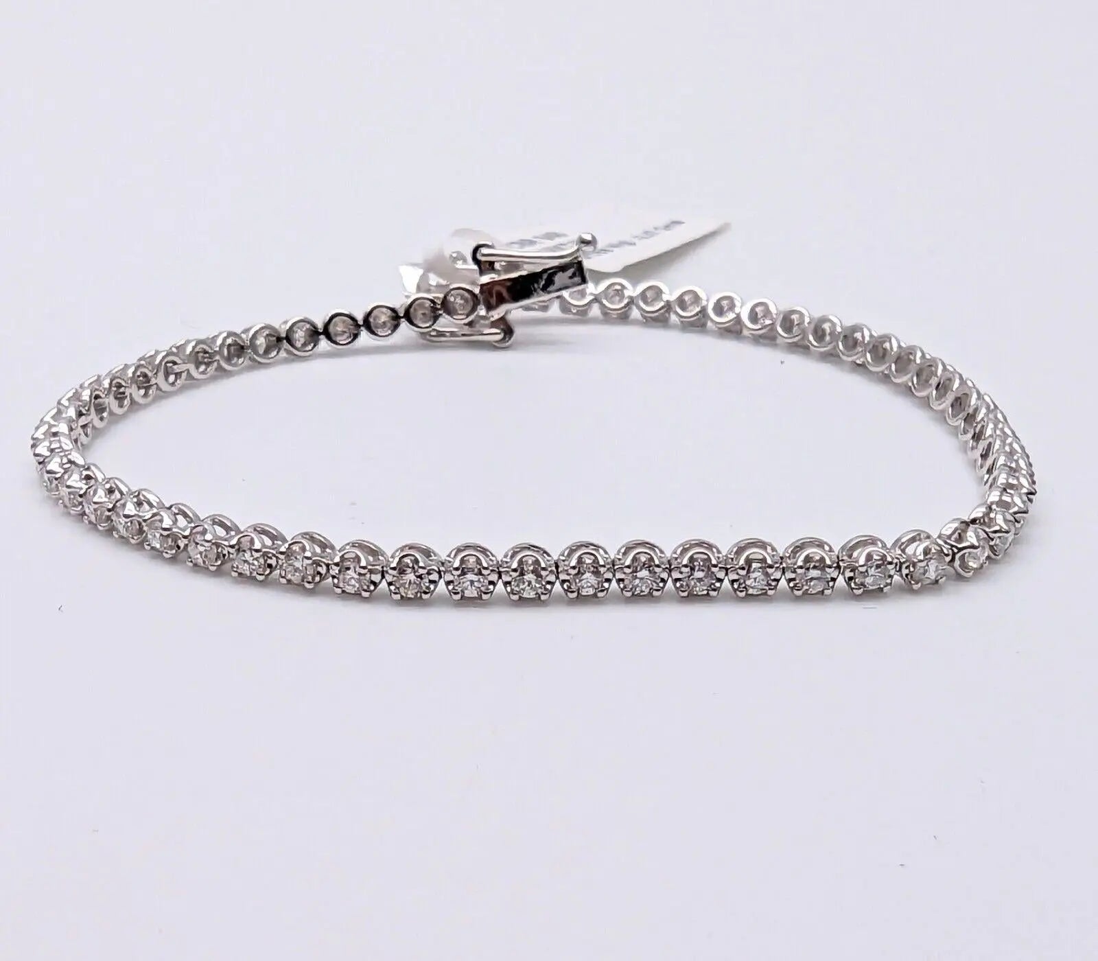 18ct White Gold Diamond Tennis Bracelet 4claw 1.50cts 7.0  Diamond Bracelets