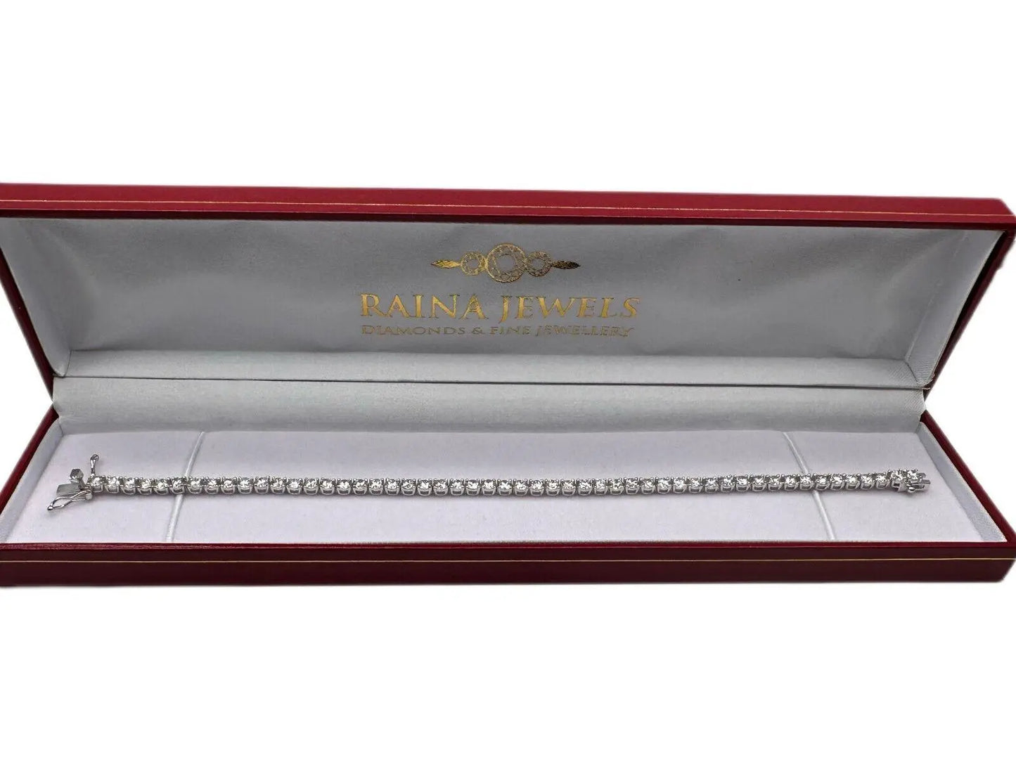 18ct White Gold Diamond Tennis Bracelet 4claw 7.65ct  Diamond Bracelets