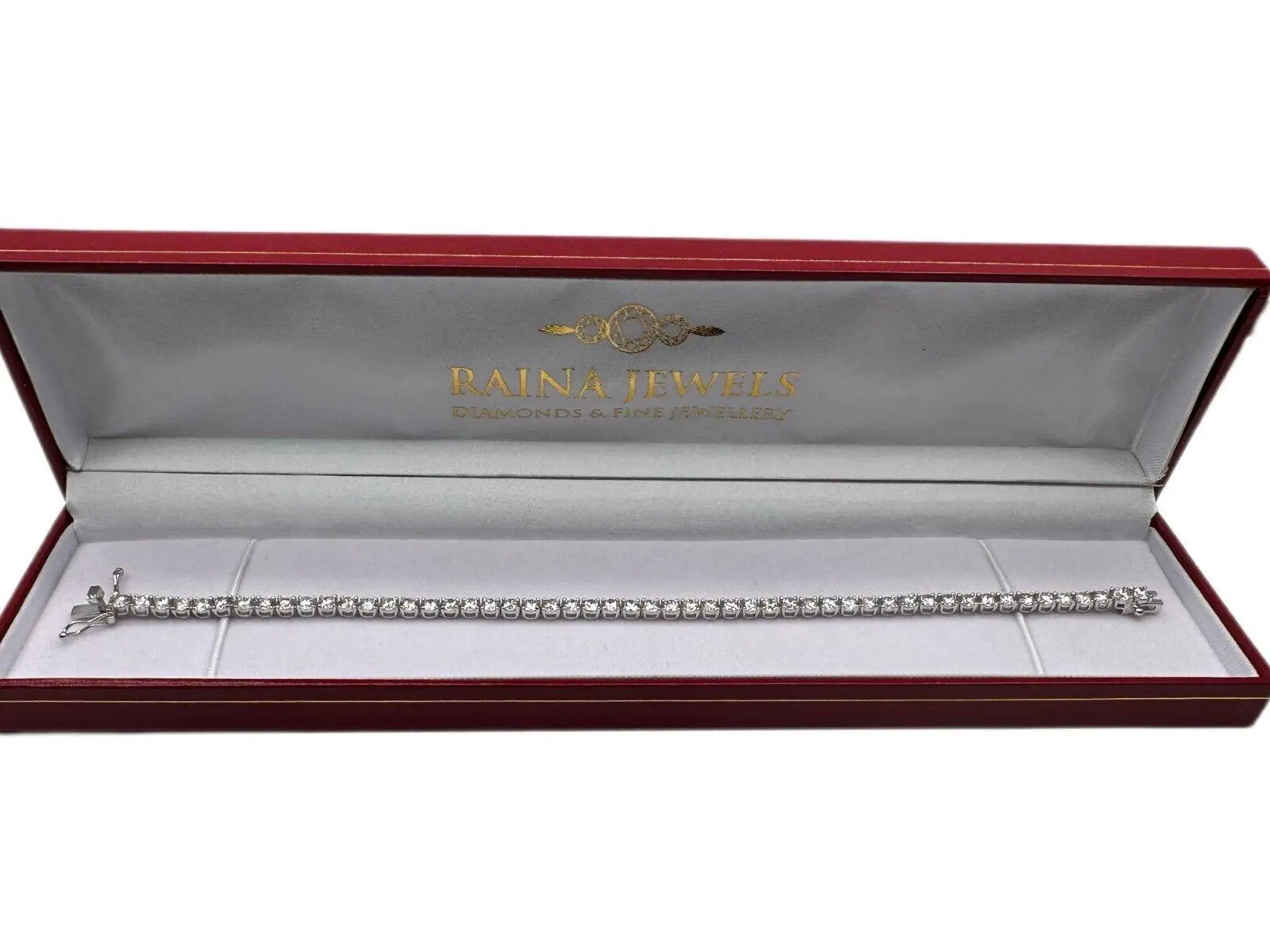 18ct White Gold Diamond Tennis Bracelet 4claw 7.65ct  Diamond Bracelets