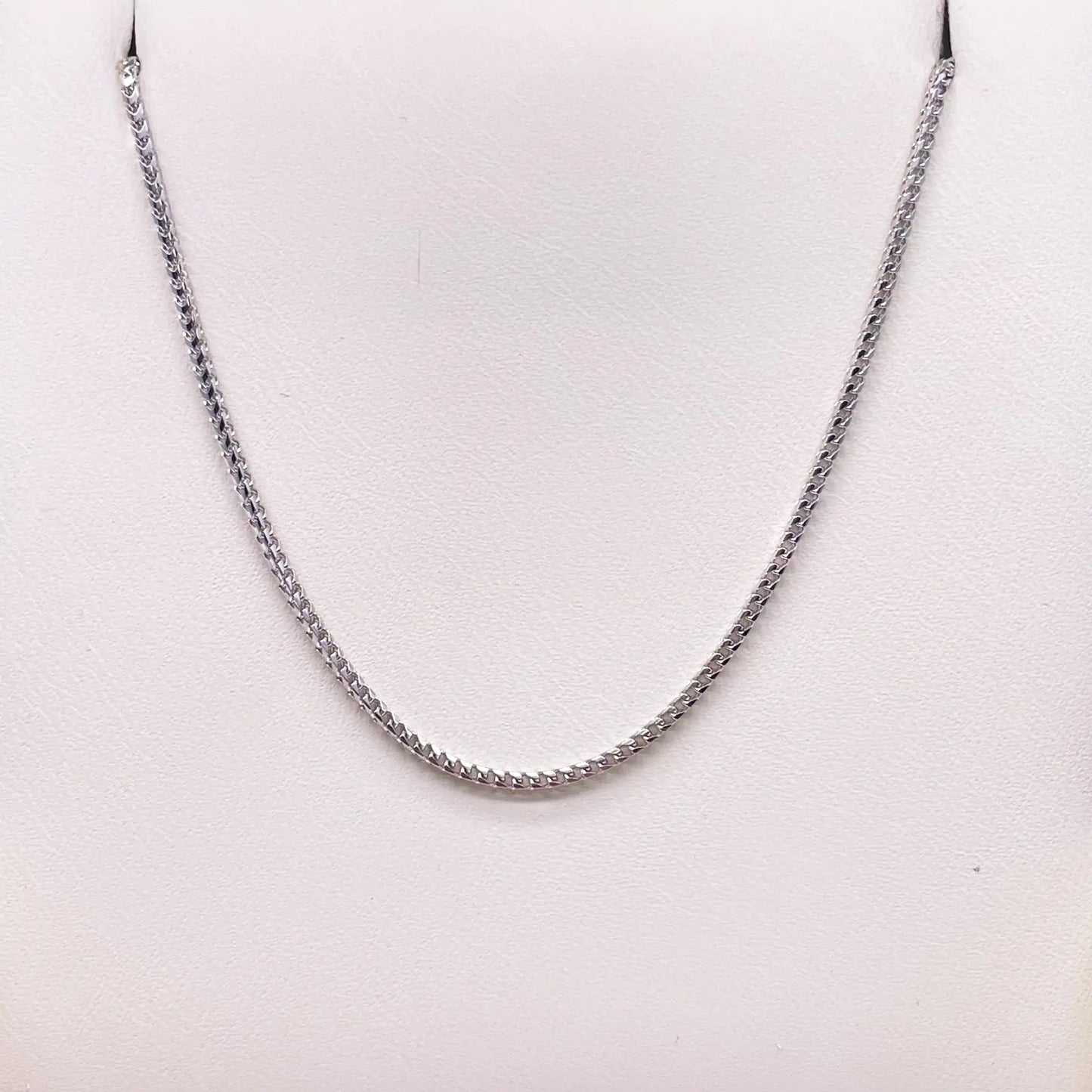18ct White Gold Franco Necklace 16''inch 