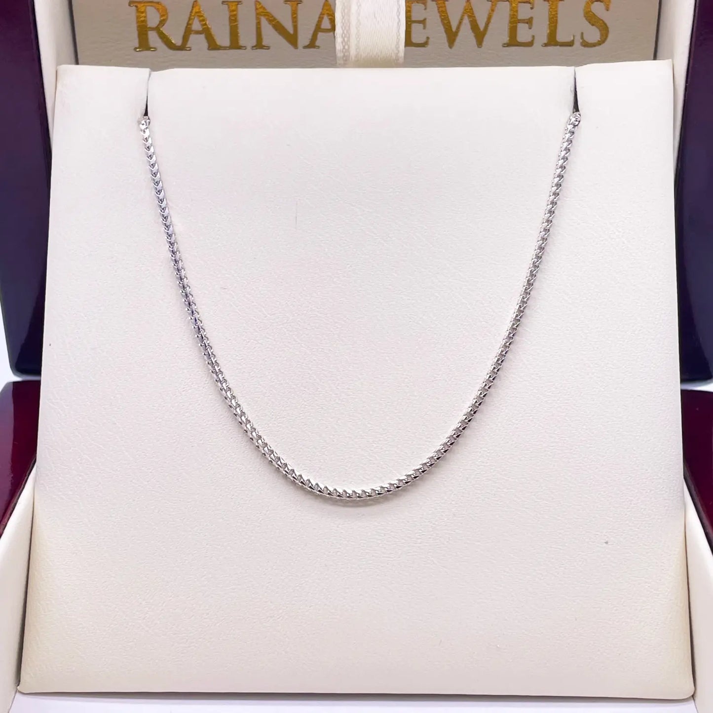 18ct White Gold Franco Necklace 16''inch 