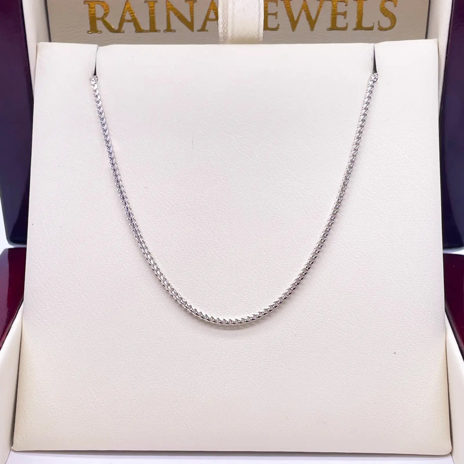 18ct White Gold Franco Necklace 16''inch 