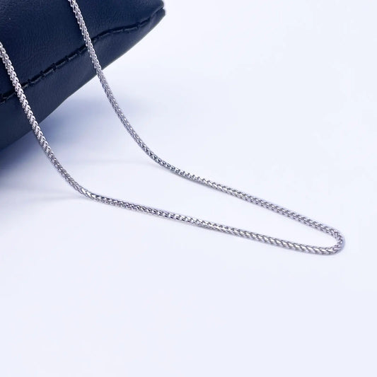 18ct White Gold Franco Necklace 16''inch 