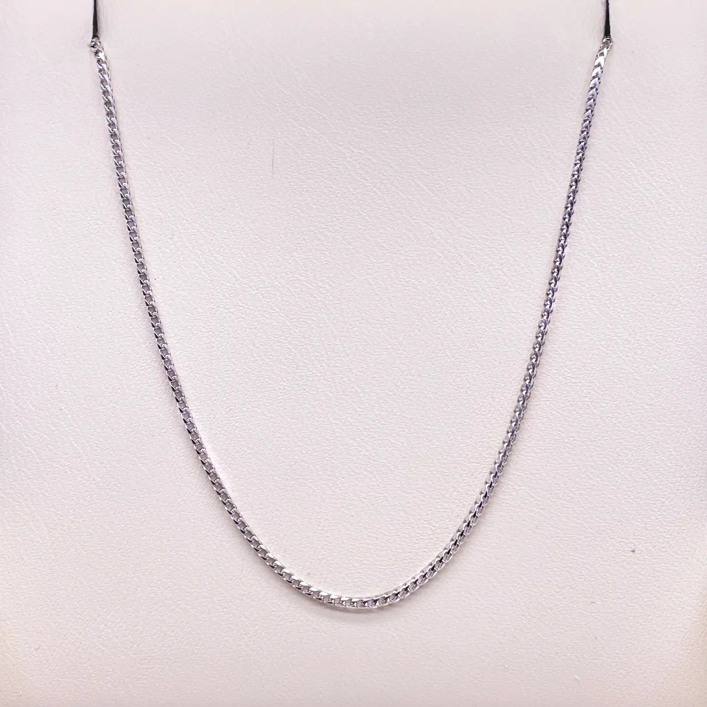 18ct White Gold Franco Necklace 16''inch 