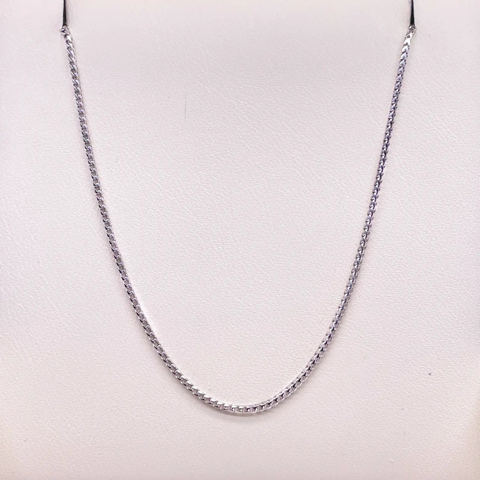 18ct White Gold Franco Necklace 16''inch 