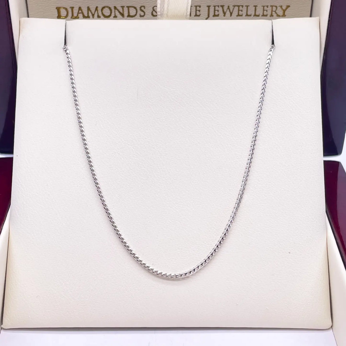 18ct White Gold Franco Necklace 16''inch 