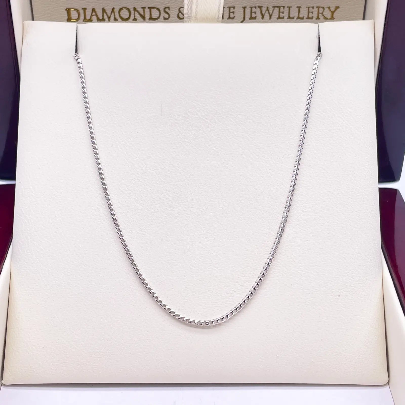 18ct White Gold Franco Necklace 16''inch 