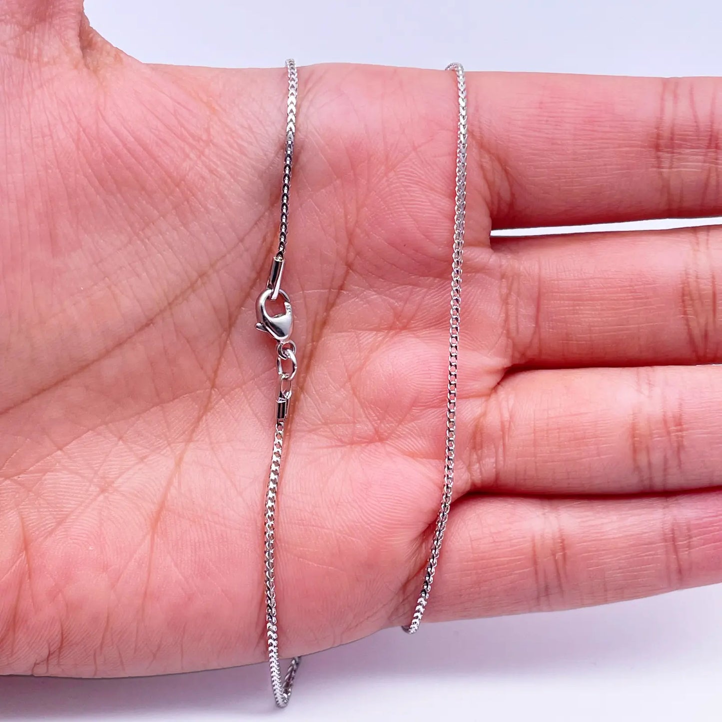 18ct White Gold Franco Necklace 16''inch 