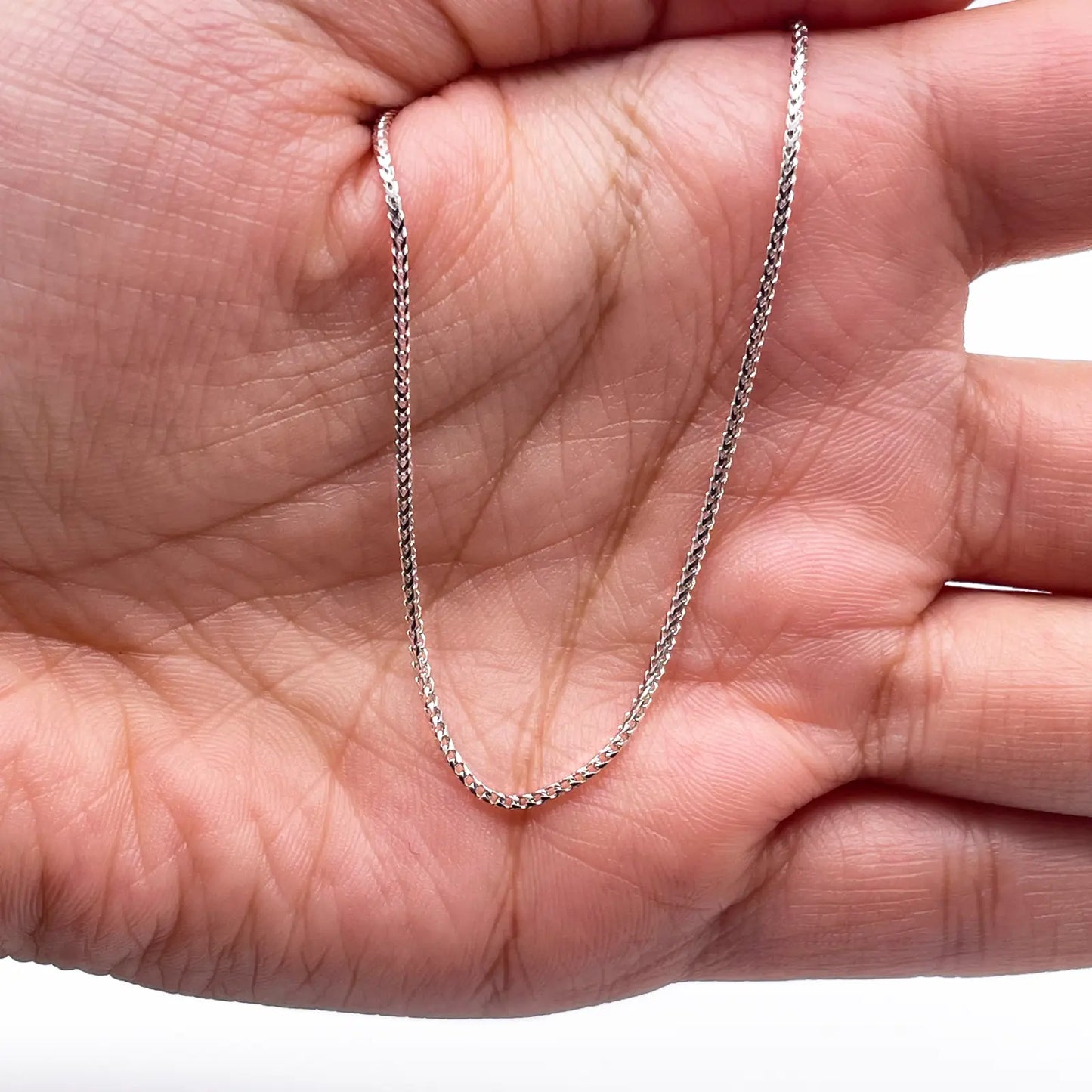 18ct White Gold Franco Necklace 16''inch 