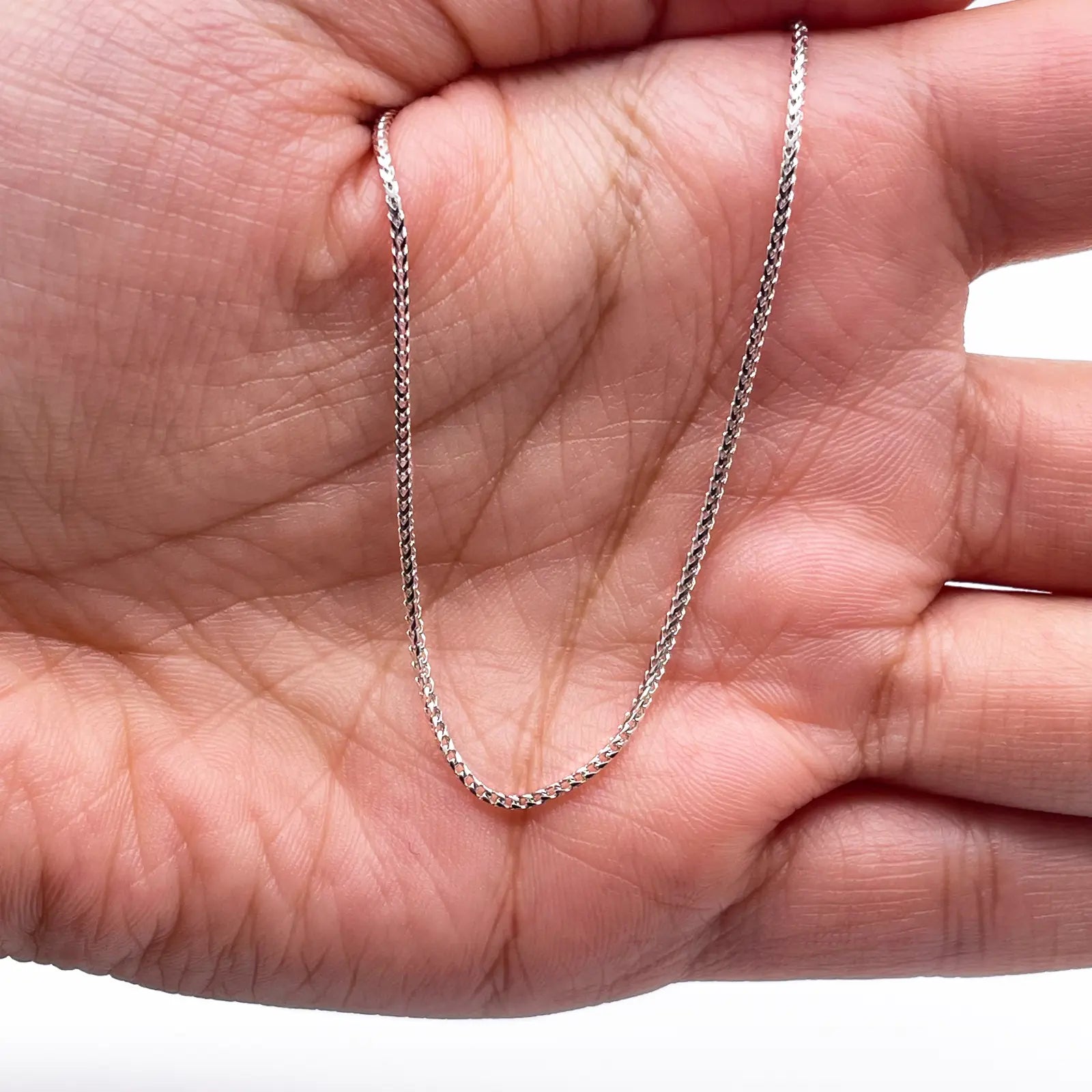 18ct White Gold Franco Necklace 16''inch 