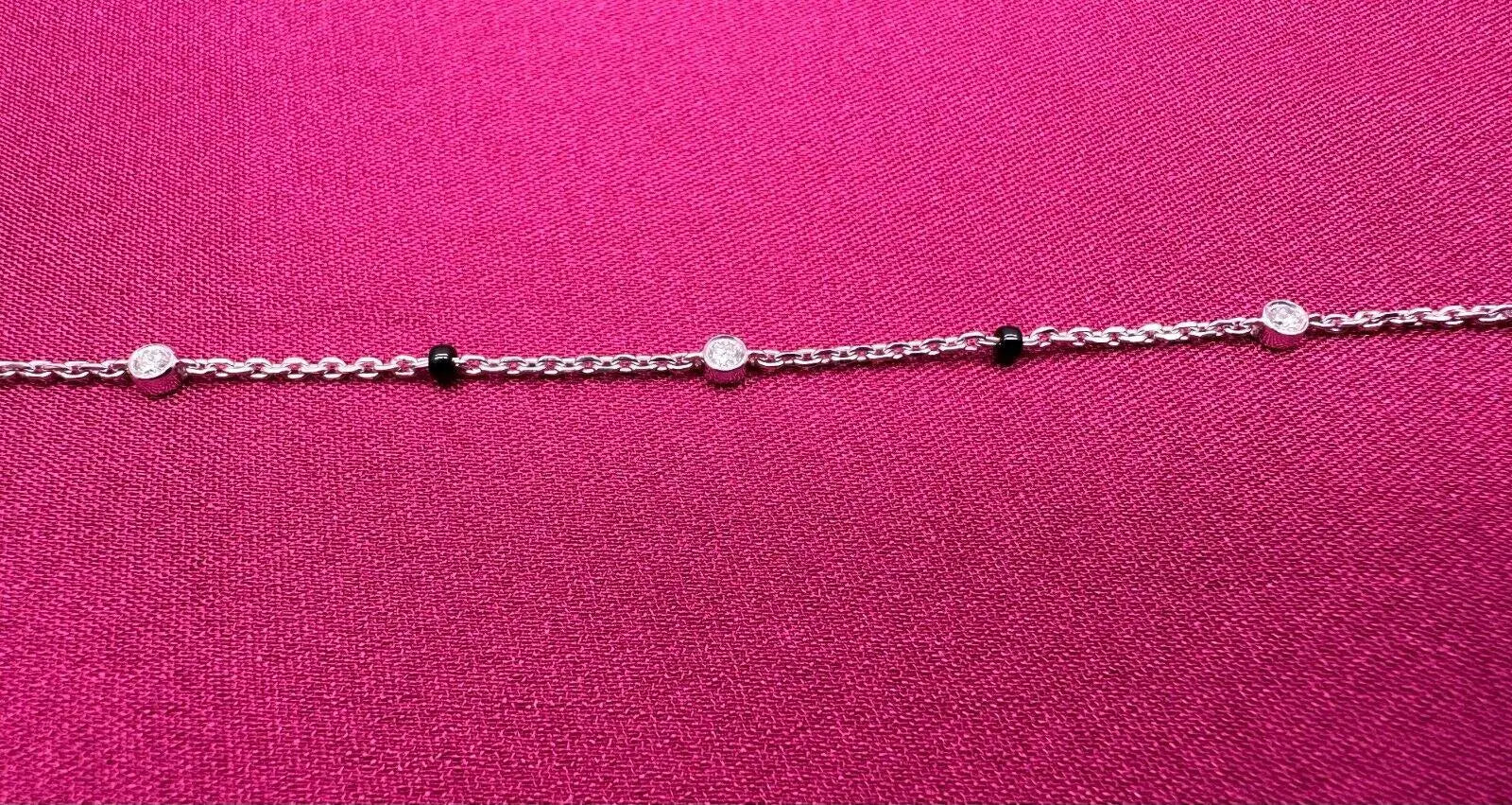 18ct White Gold Natural Diamond By Yard Mangalsutra Bracelet, 0.20ct 