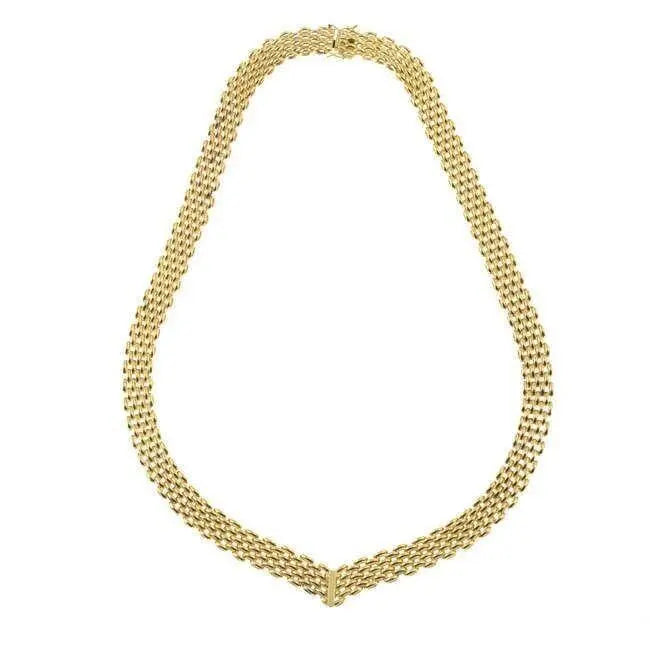 18ct Yellow Gold Brick Link Necklace 1.0 CM Wide 19.5 