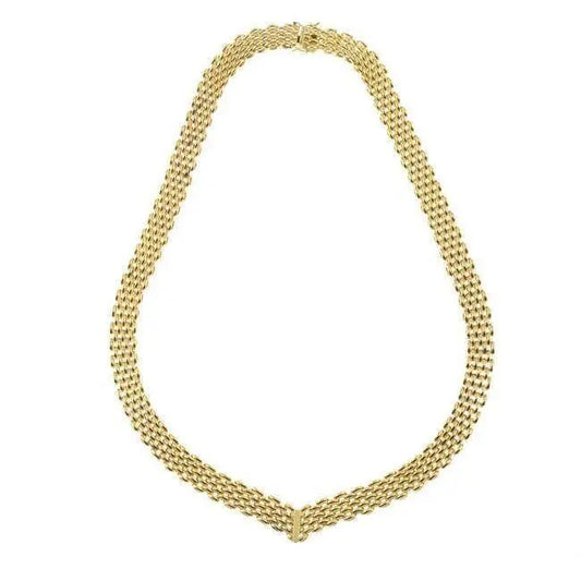 18ct Yellow Gold Brick Link Necklace 1.0 CM Wide 19.5 