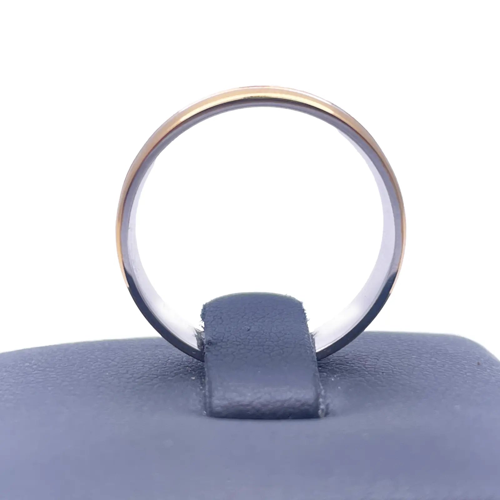 18ct Yellow/White Gold Bicolour Mens Wedding 5mm Band Middle Groove Bevelled 