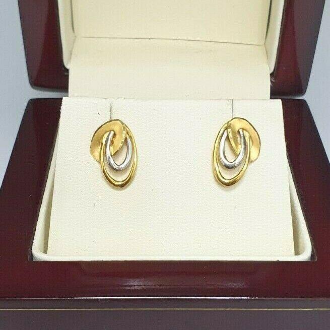 22ct Yellow Gold Oval Design Ladies Stud Earrings 2.8 Grams