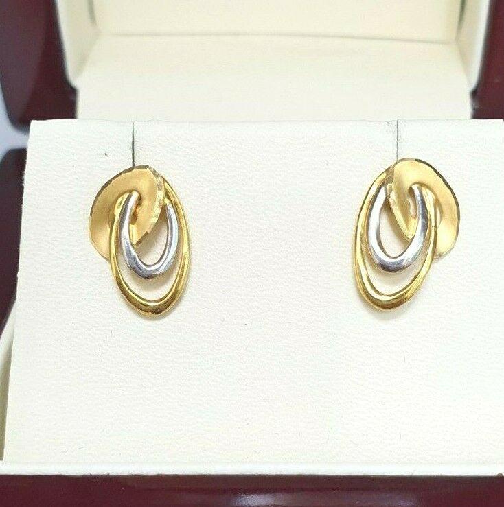 22ct Yellow Gold Oval Design Ladies Stud Earrings 2.8 Grams