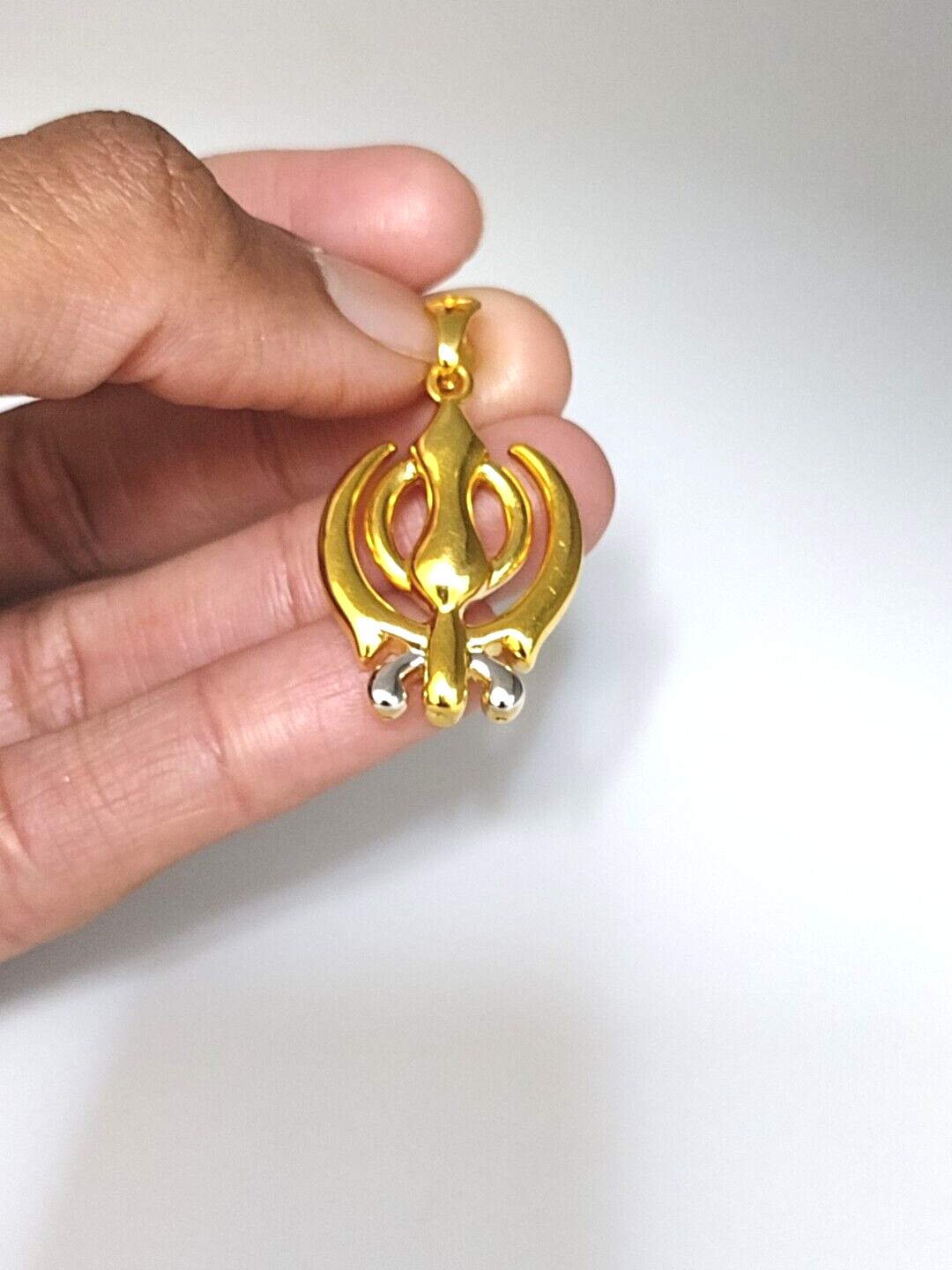 18ct Yellow Gold Sikh Khanda Pendant 2.8gm