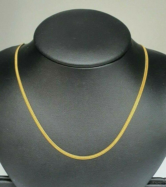 22ct Yellow Gold Ladies / Gents Flat Chain Necklace 3.2mm Wide 16'' Inches 8.0gms