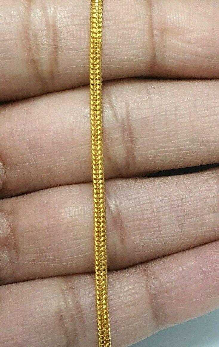 2.2-6mm Stainless Steel 18k Gold Plated Flat Snake Chain Necklace Women Men  | eBay