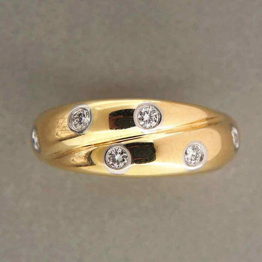 Tiffany & Co Etoile Yellow Gold Diamond Set Crossover Ring 0.33carats