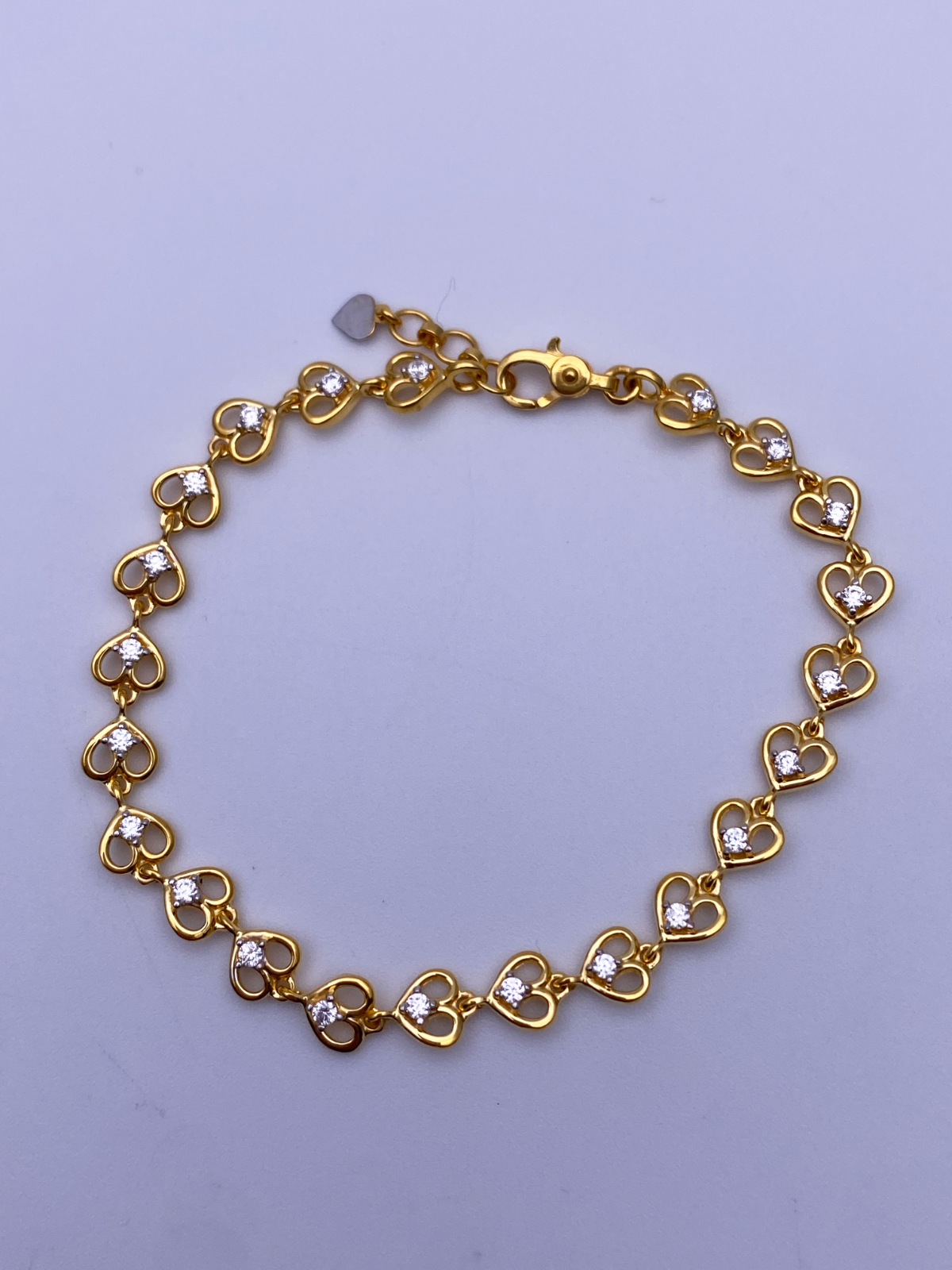 22ct Yellow Gold & CZ Fancy Ladies Bracelet 7 inches 916