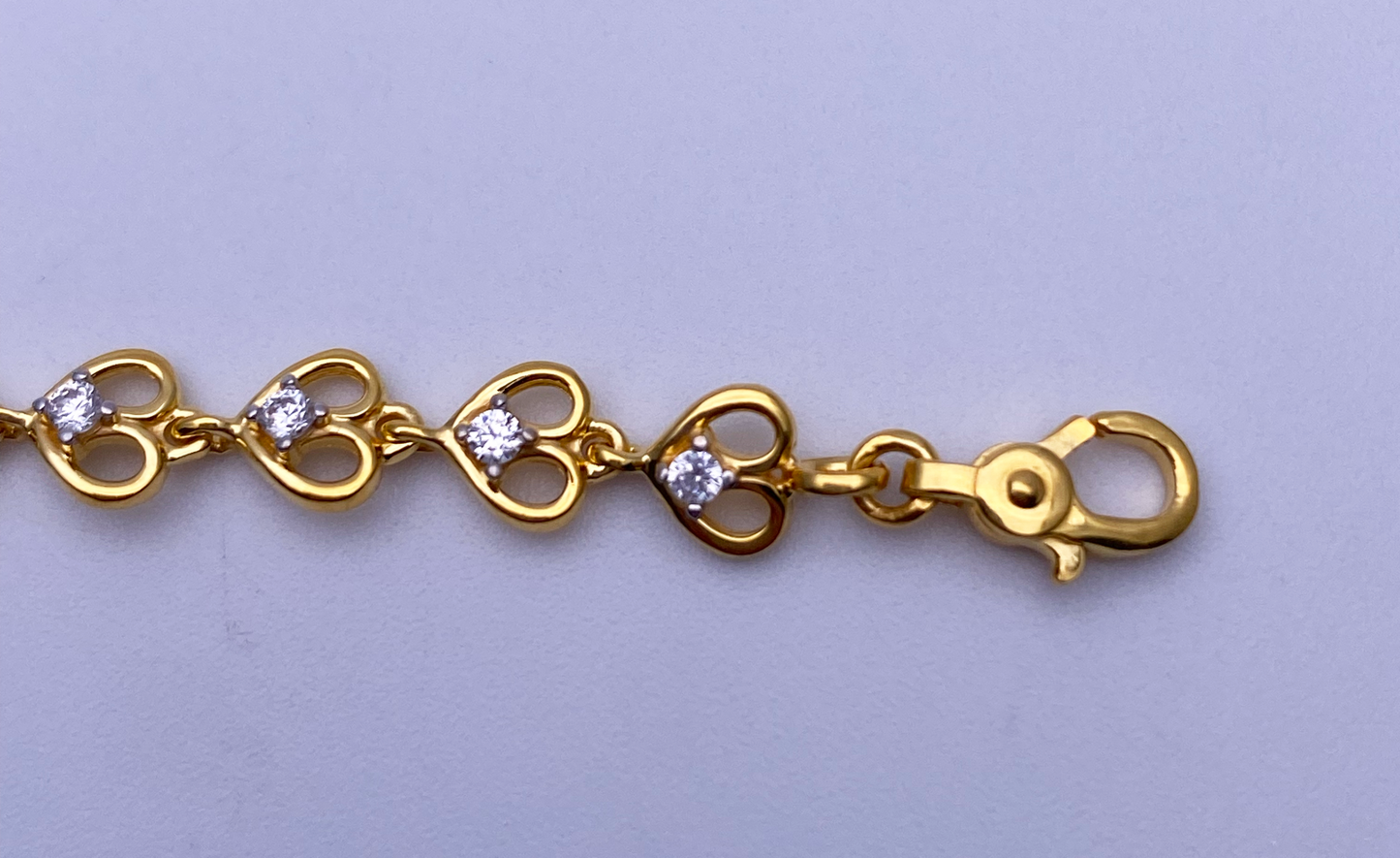 22ct Yellow Gold & CZ Fancy Ladies Bracelet 7 inches 916