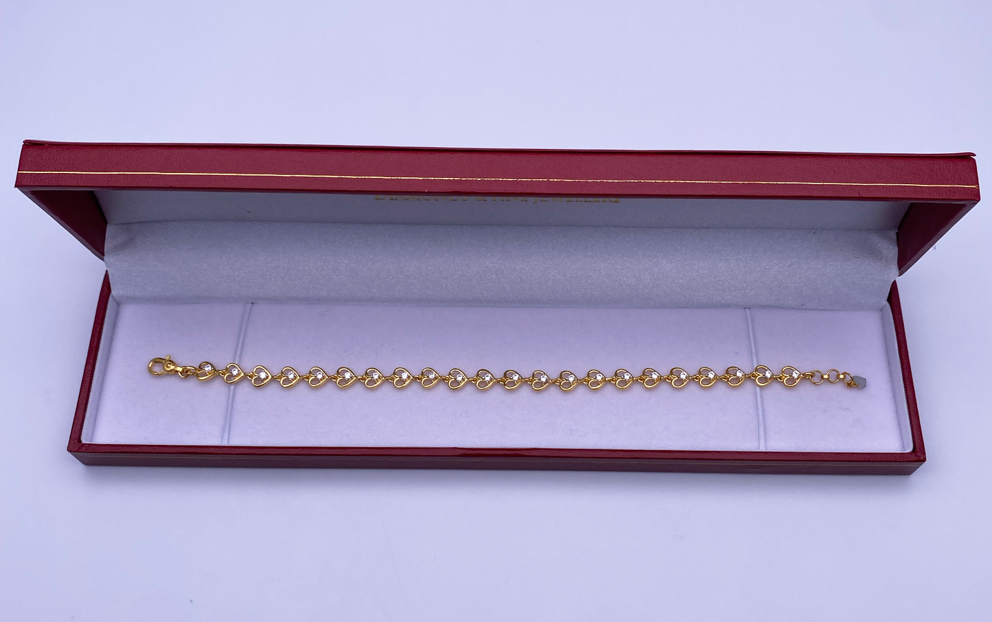 22ct Yellow Gold & CZ Fancy Ladies Bracelet 7 inches 916