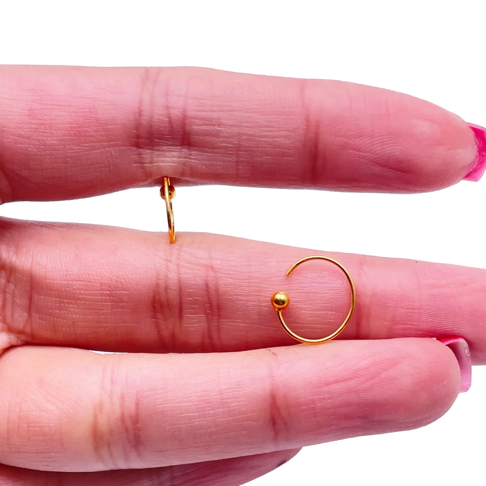 22ct Plain Polished Yellow Gold Children's & Adult Tiny Hoop Pair Earrings 10mm 