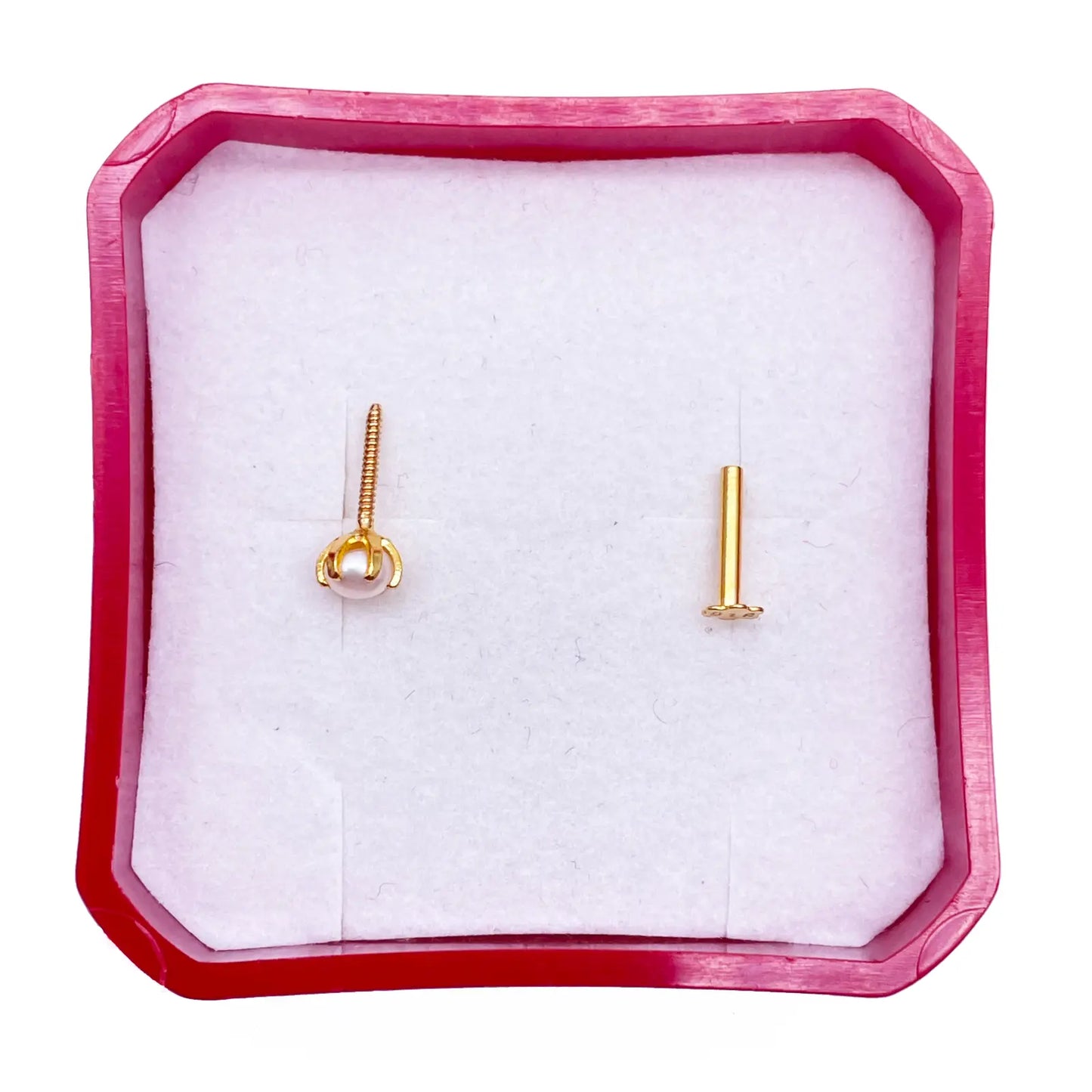 22ct Yellow Gold Freshwater Pearl Claw Single Nose Stud 3.9mm 