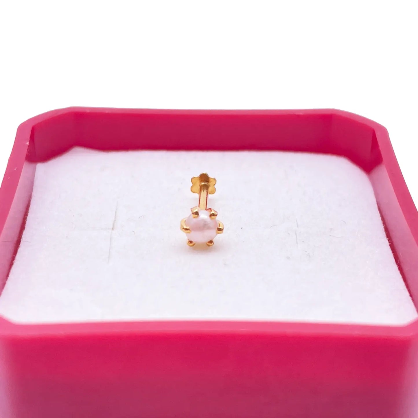 22ct Yellow Gold Freshwater Pearl Claw Single Nose Stud 4.1mm 