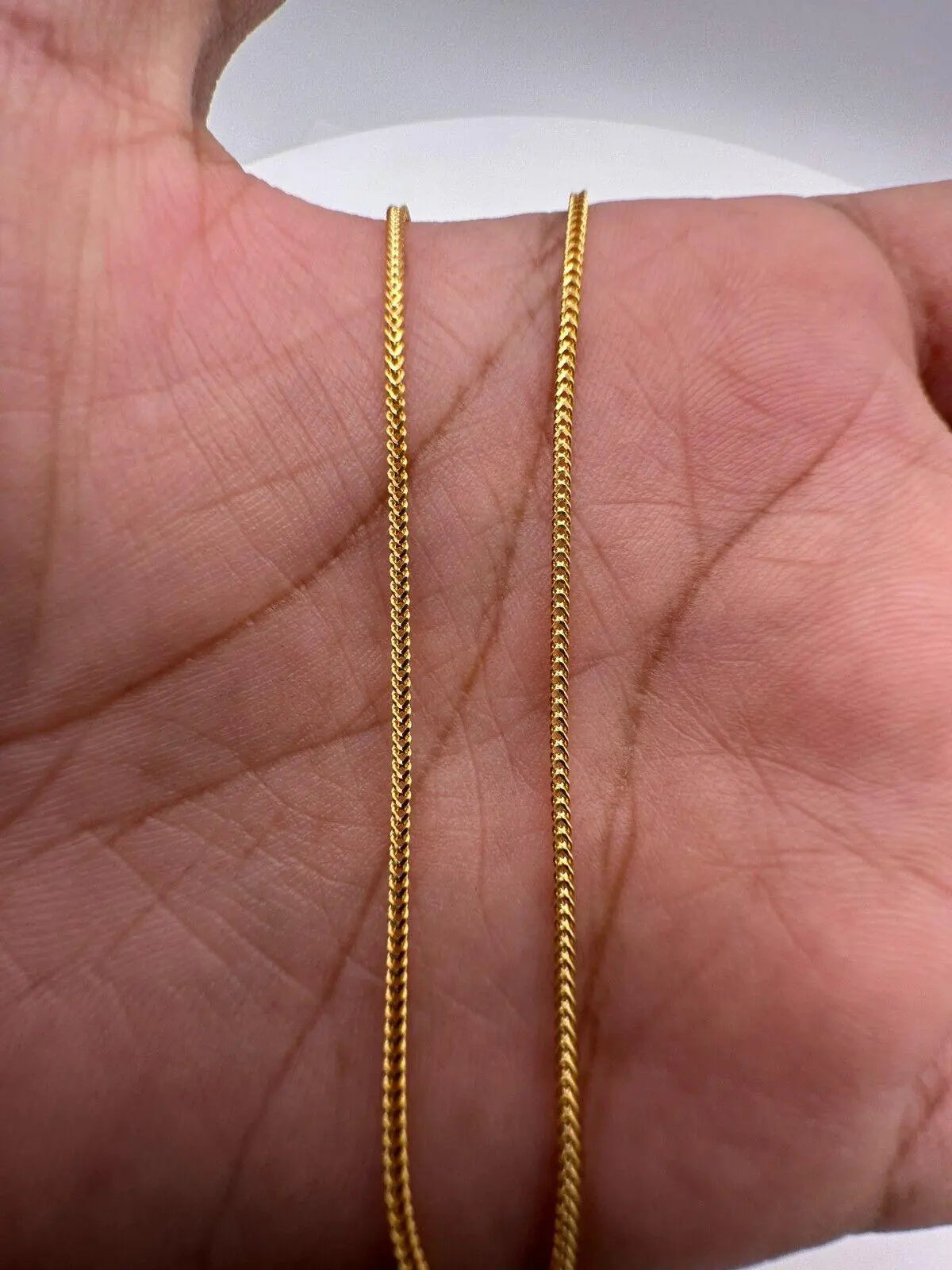 22ct Yellow Gold Mens/Ladies FoxTail Chain Necklace 17 