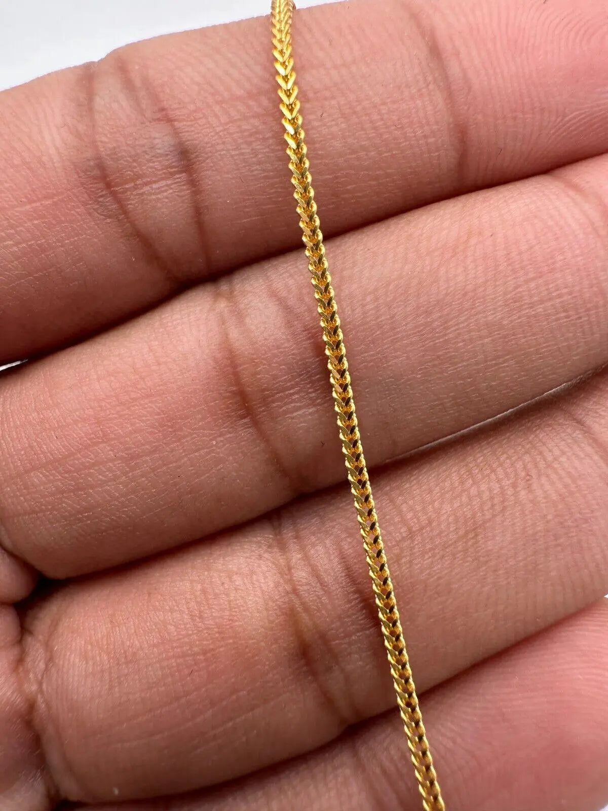 22ct Yellow Gold Mens/Ladies FoxTail Chain Necklace 17 
