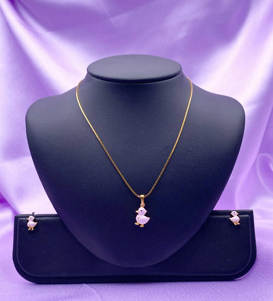 22ct Yellow Gold Babies/Children Necklace and Earrings Set