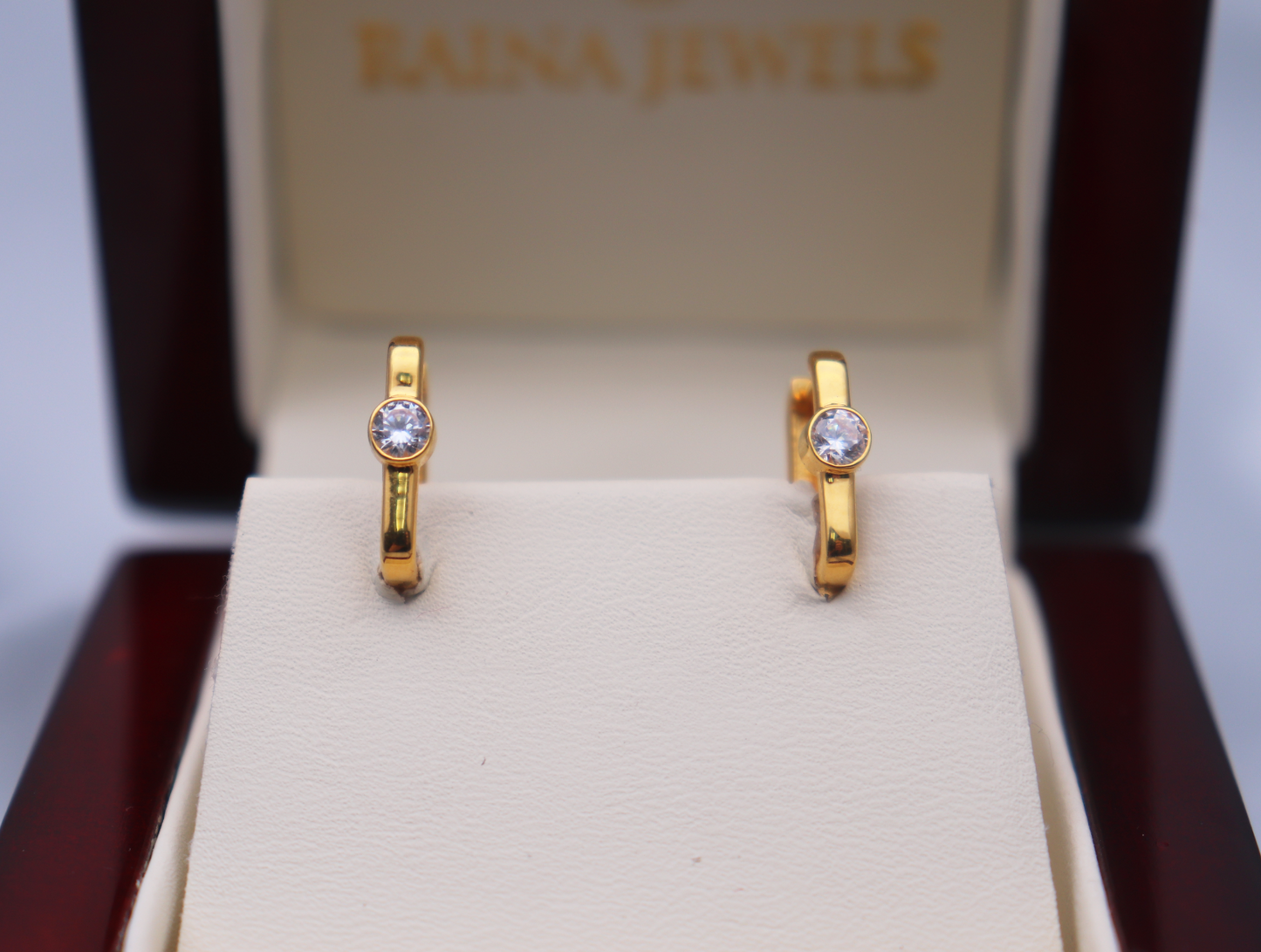 22ct Yellow Gold  Paper Clip Hoop Earrings