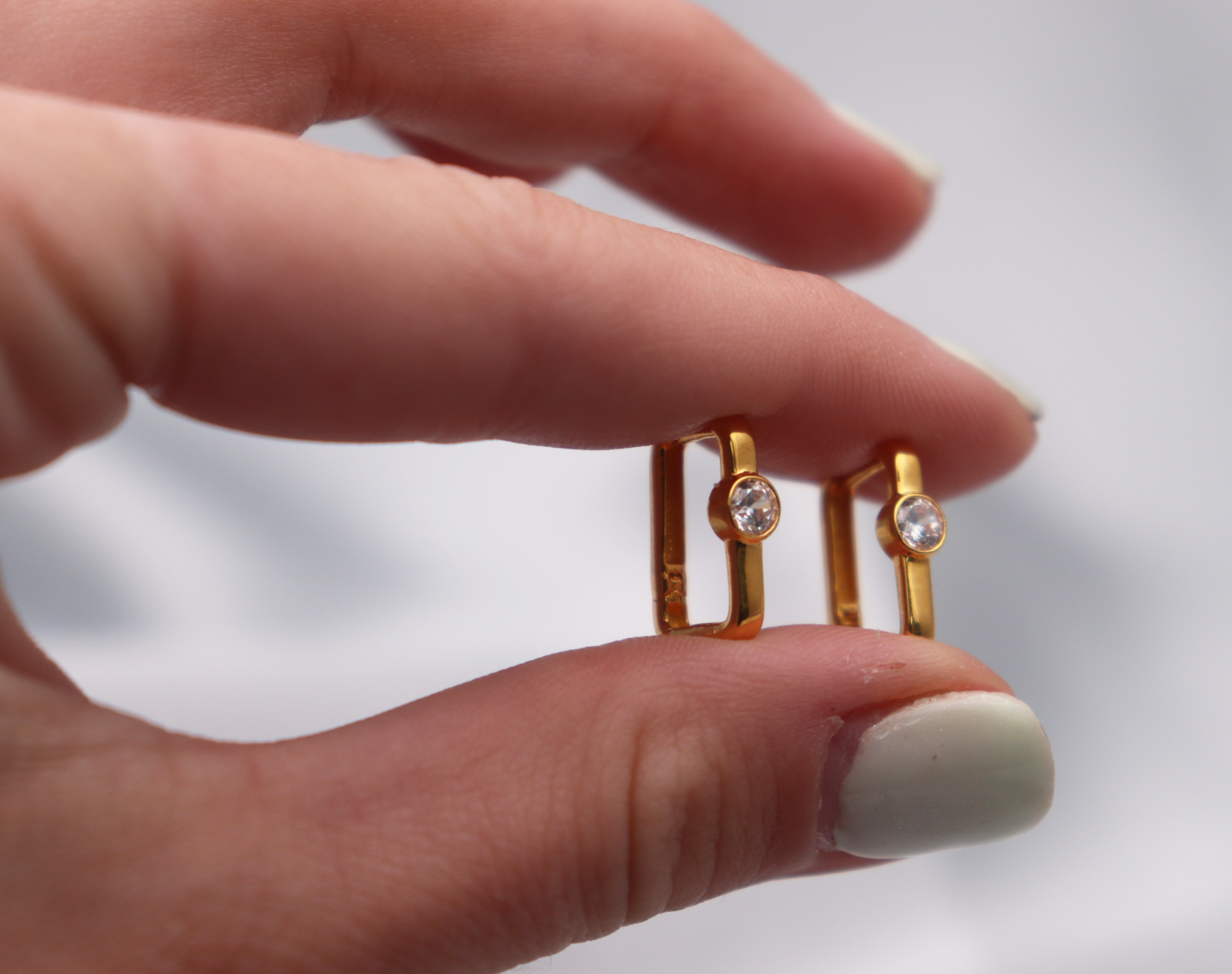 22ct Yellow Gold  Paper Clip Hoop Earrings