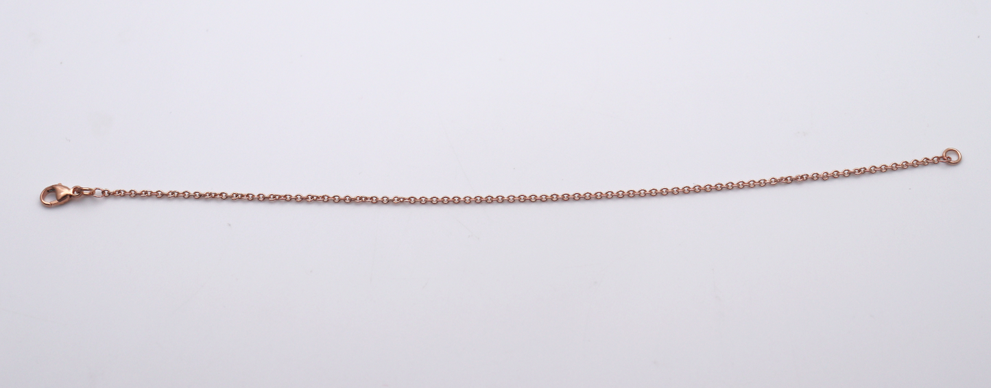 18ct Rose Gold Trace Chain Bracelet 7.5 inches Hallmarked 1.9gms