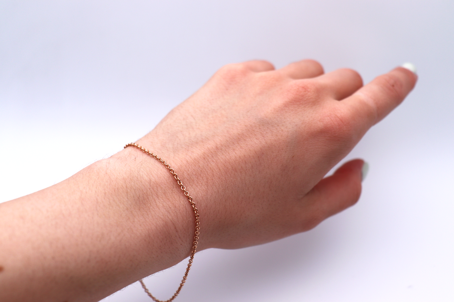 18ct Rose Gold Trace Chain Bracelet 7.5 inches Hallmarked 1.9gms