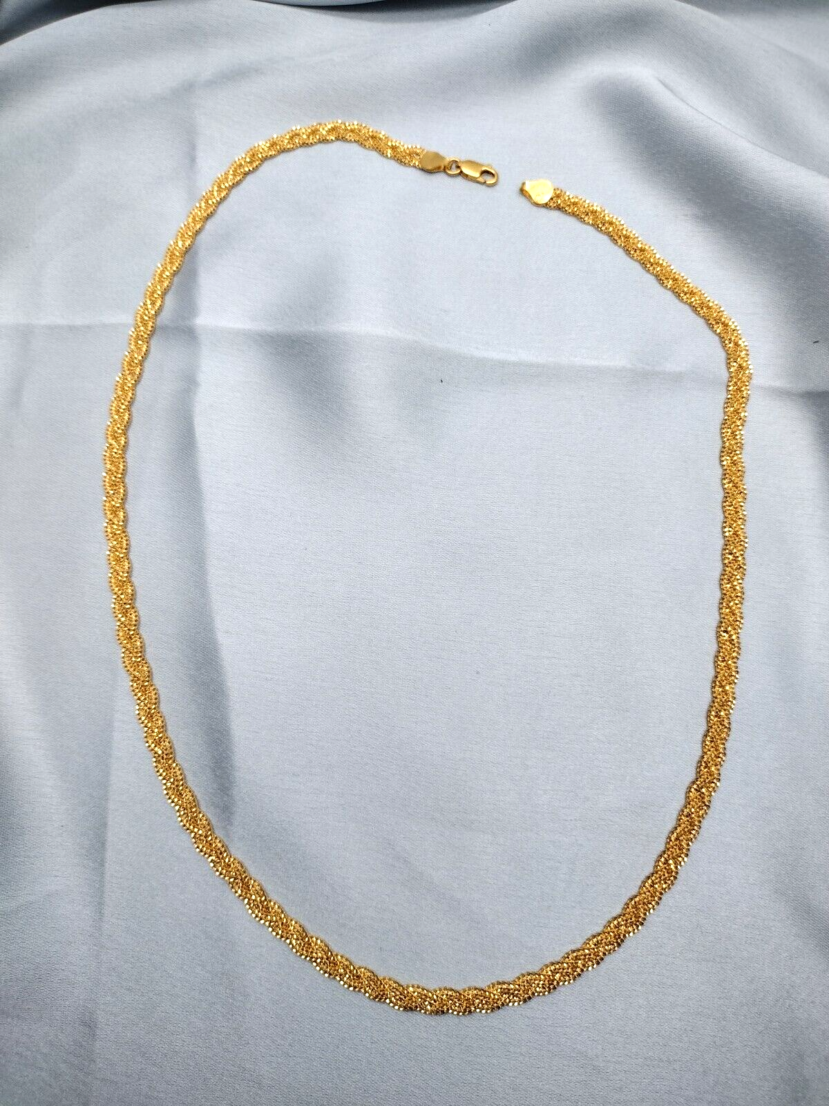 22ct Yellow Gold Filigree Braided Fox Necklace 20"inches 4.8mm Width