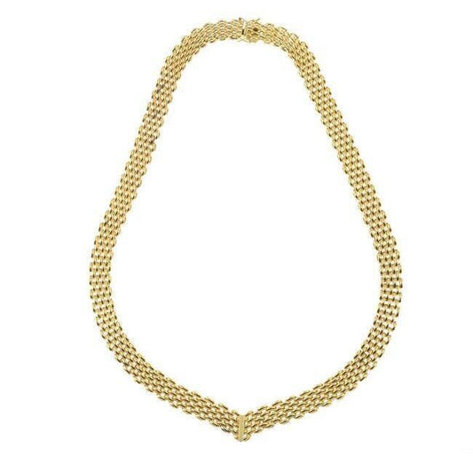 18ct Yellow Gold Brick Link Necklace 1.0 CM Wide 19.5