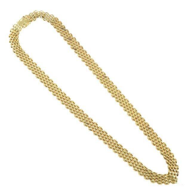 18ct Yellow Gold Brick Link Necklace 1.0 CM Wide 19.5