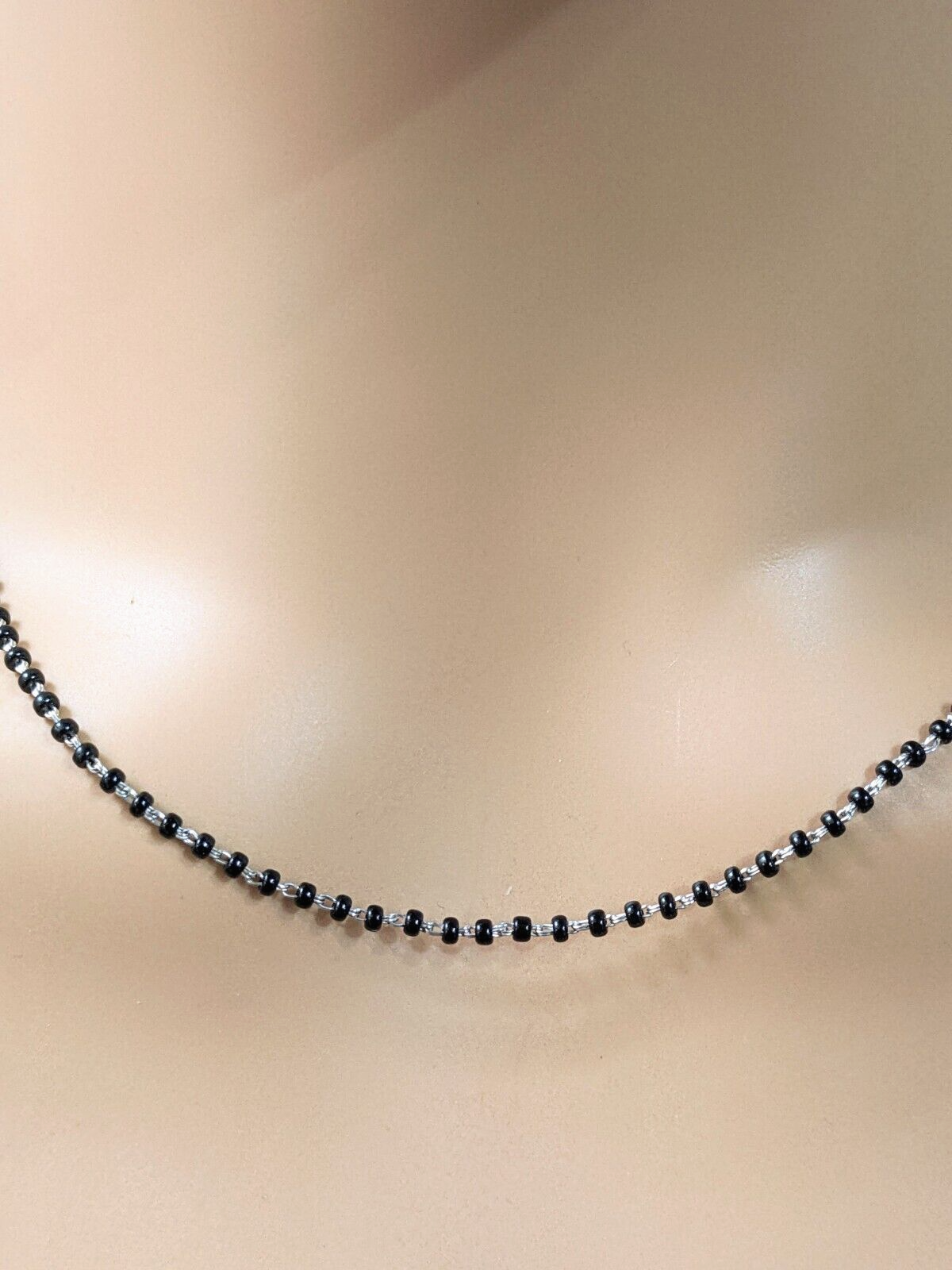 Dainty Beaded Chain Simple Lariat Necklace » Gosia Meyer Jewelry