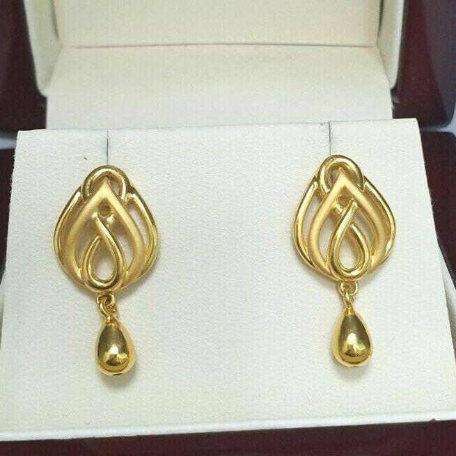 22ct Yellow Gold Ladies Drop Earrings 4.4 Grams