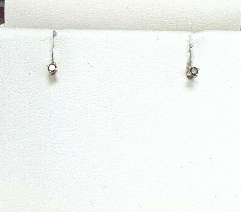 18ct Rose Gold Black Diamond Children's Earrings 0.10ct Child friendly safe & secure