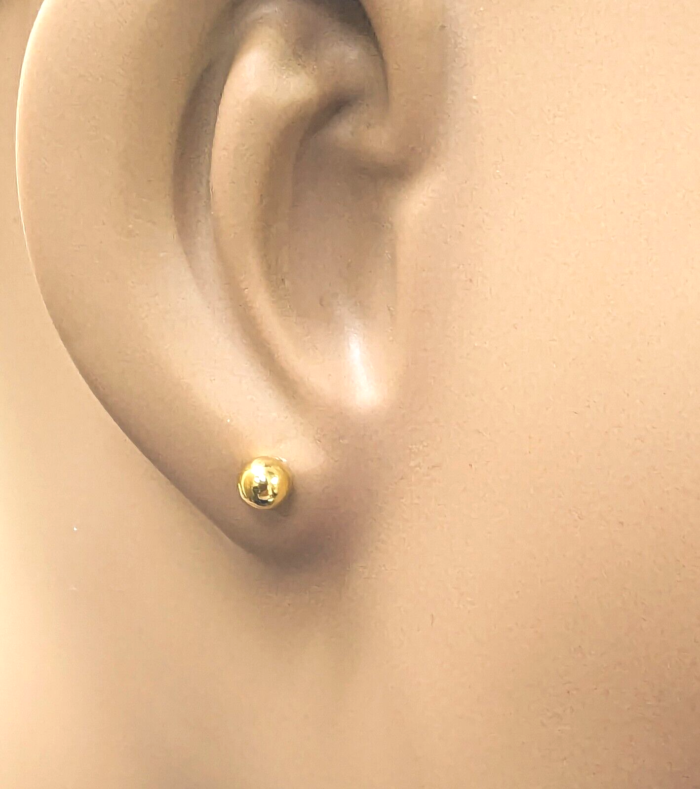 22ct Yellow Gold Round Plain Ball Stud Earrings