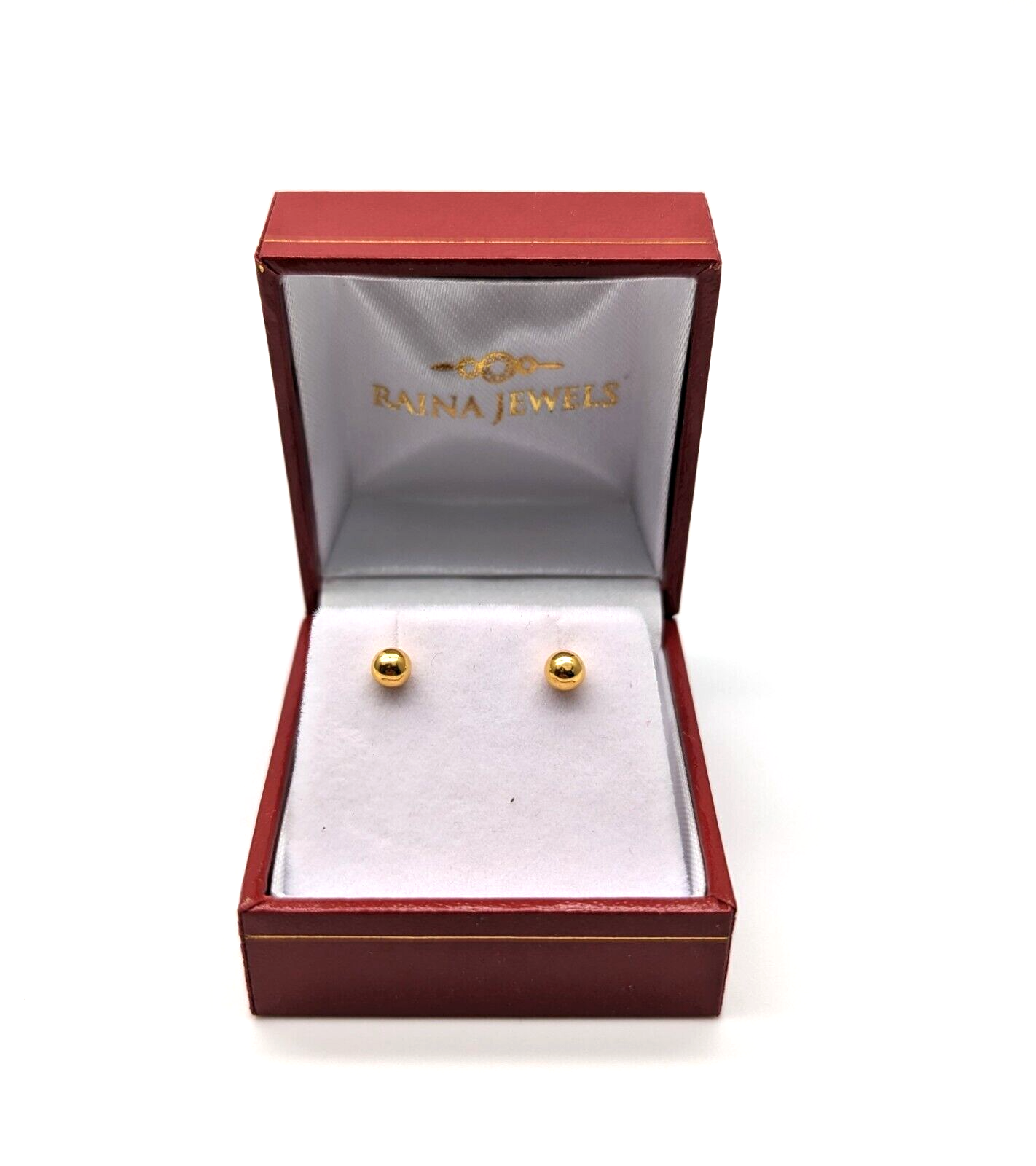 22ct Yellow Gold Round Plain Ball Stud Earrings